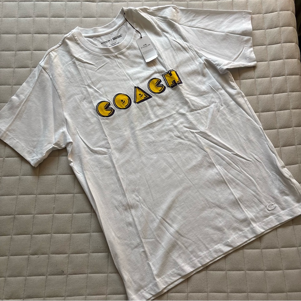 Coach x Pac-Man Men’s White Tee with Yellow Graphic